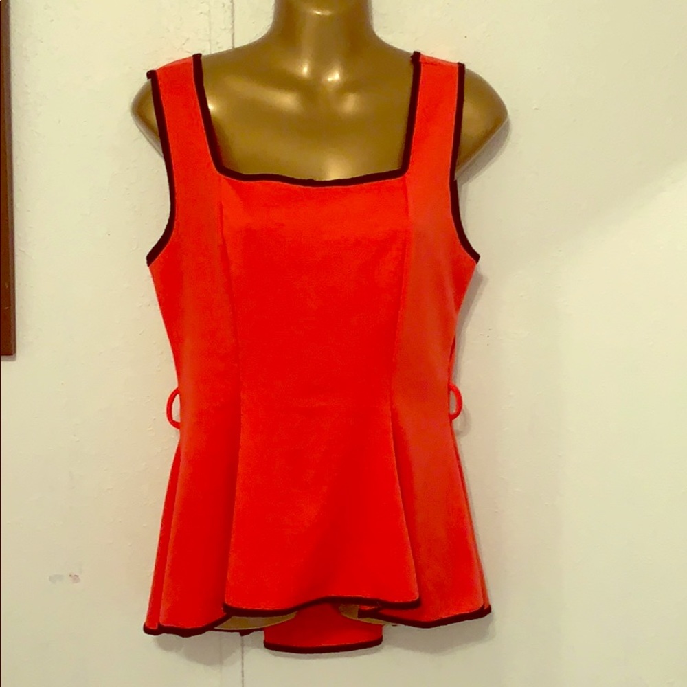 Celine by champion asymmetrical coral peplums top